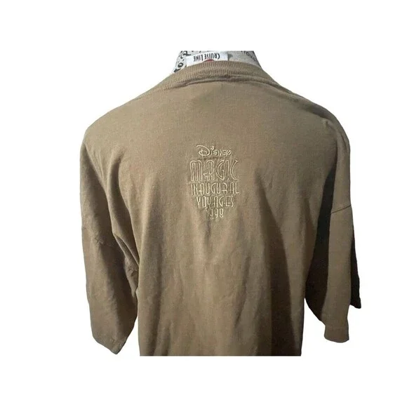 Vintage Disney 1998 Cruise Line Voyages Mickey T Shirt Men's Tan Size Large - Picture 13 of 16